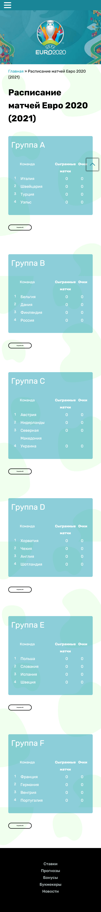 Расписание