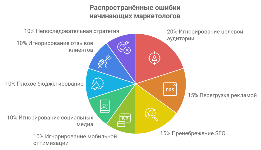 Распространённые ошибки начинающих маркетологов